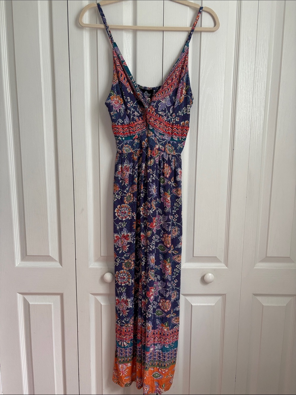 Angie Floral Boho Maxi Dress. Rayon. Size XL